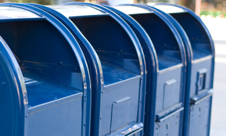 Buzones Línea de buzones azules