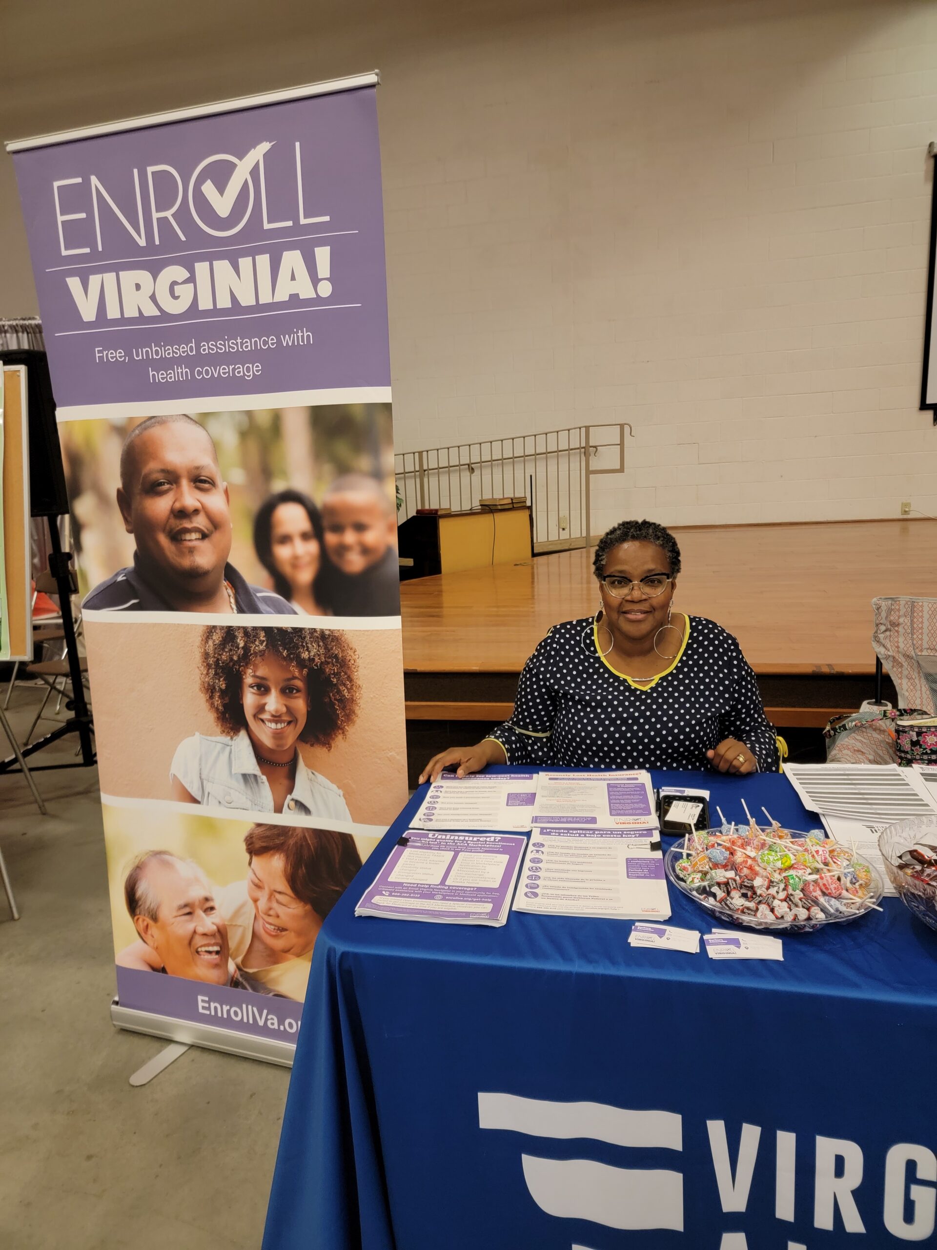 Enroll Virginia navigator tabling at event