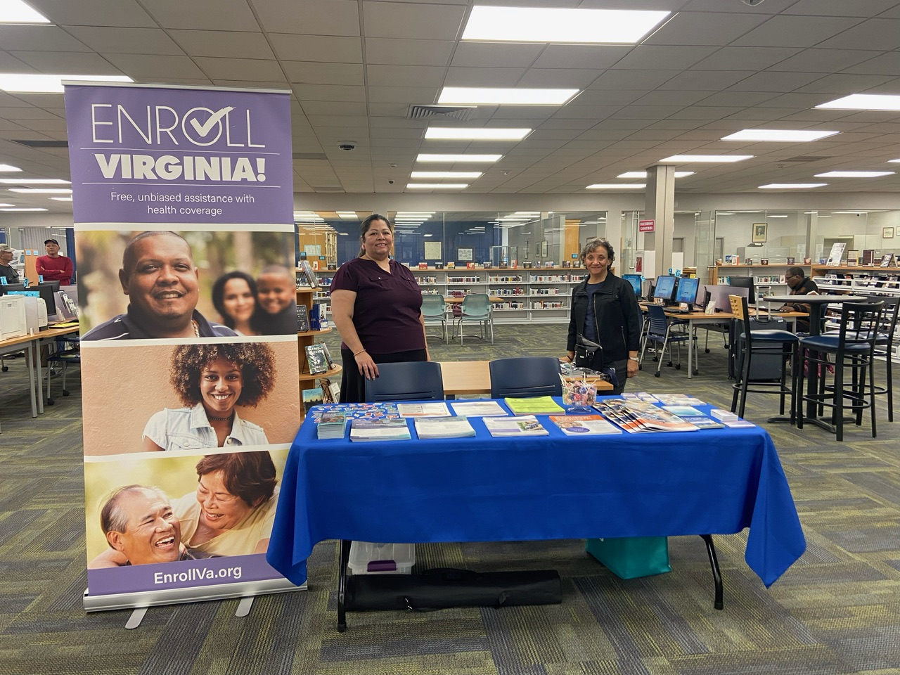 Navigators doing outreach at a library event